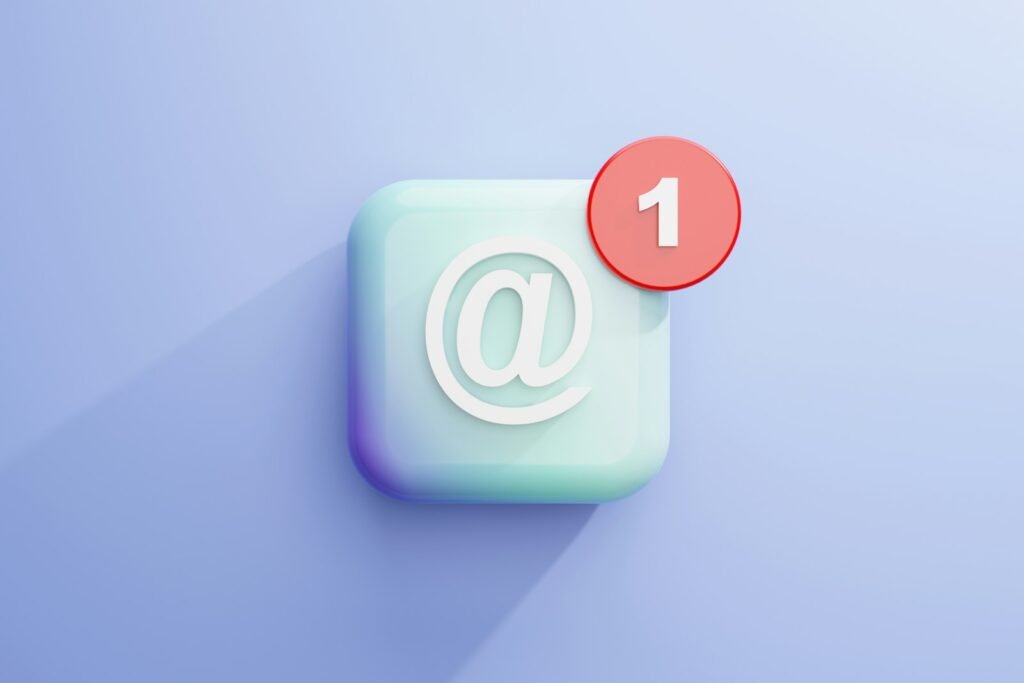 Illustrated email notification icon representing a new message from a professor
