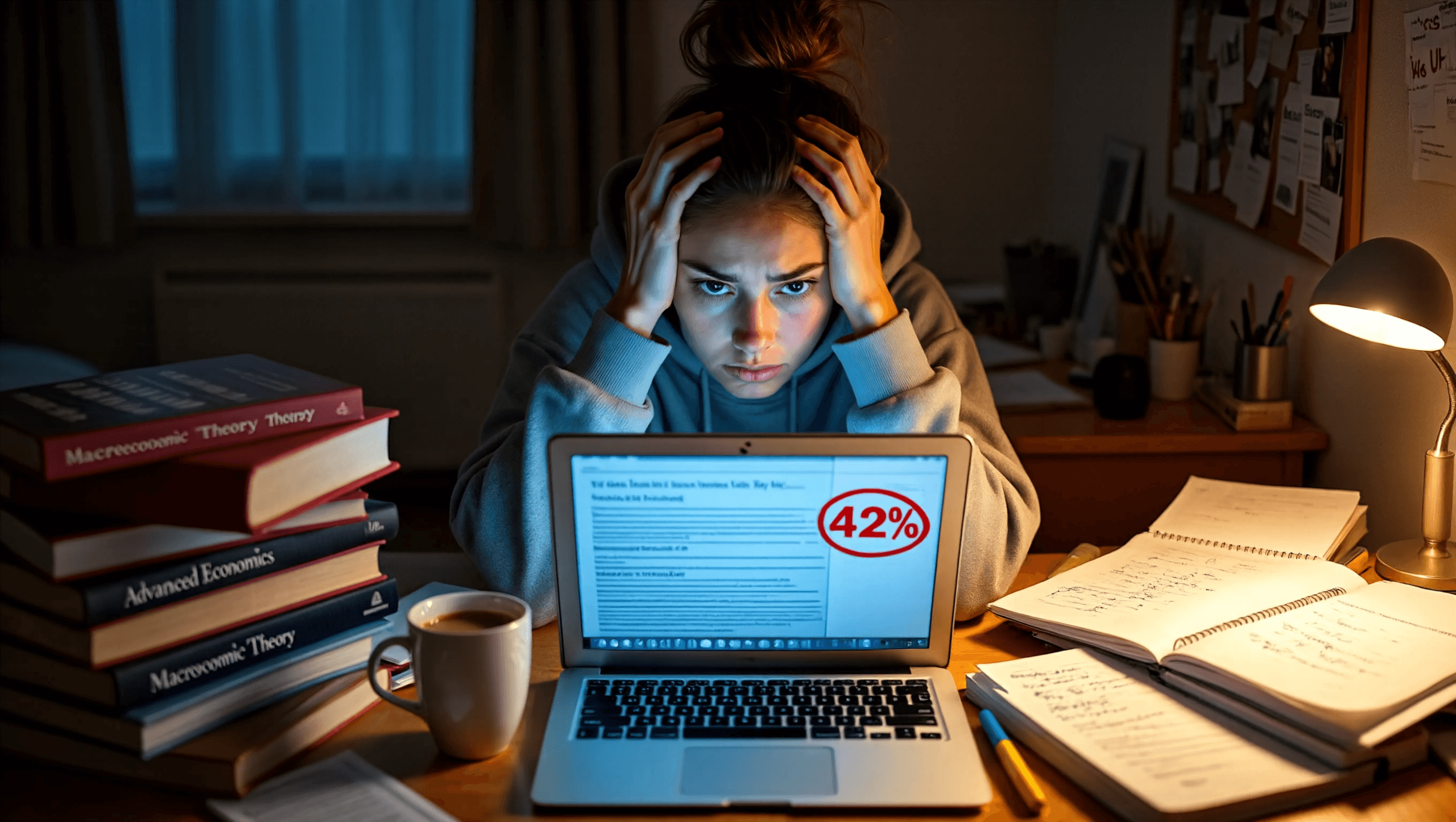 does turnitin detect ai writing — UK student checking submission on laptop