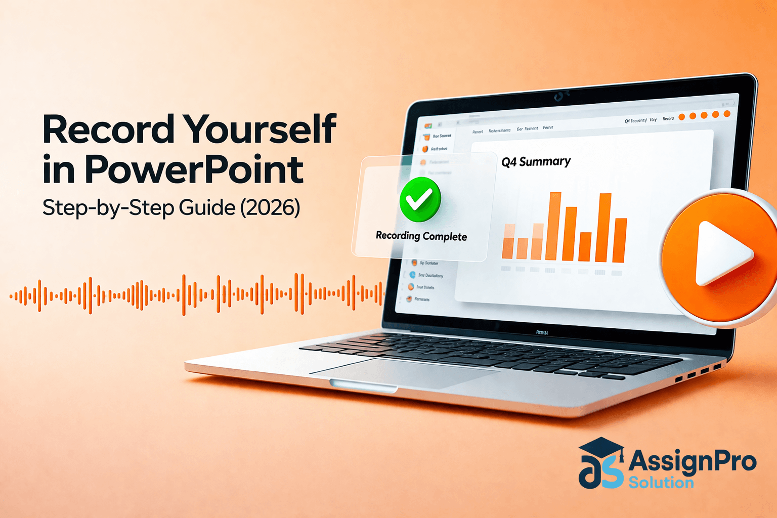 record yourself in PowerPoint with webcam and slides example