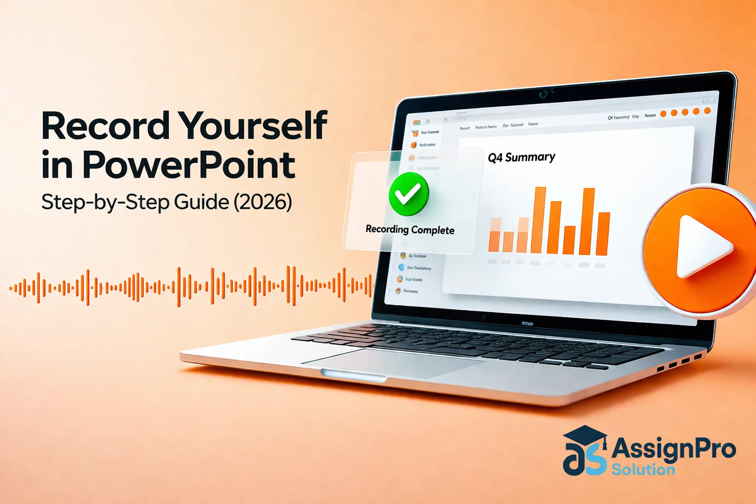 record yourself in PowerPoint with webcam and slides example