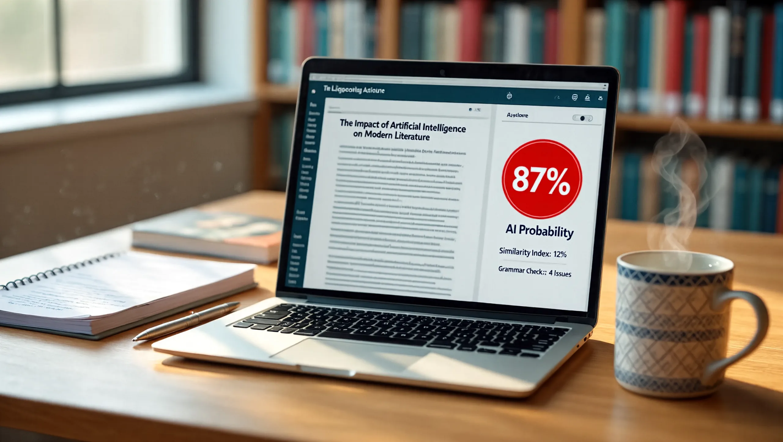 how does turnitin detect ai writing — submission report on screen
