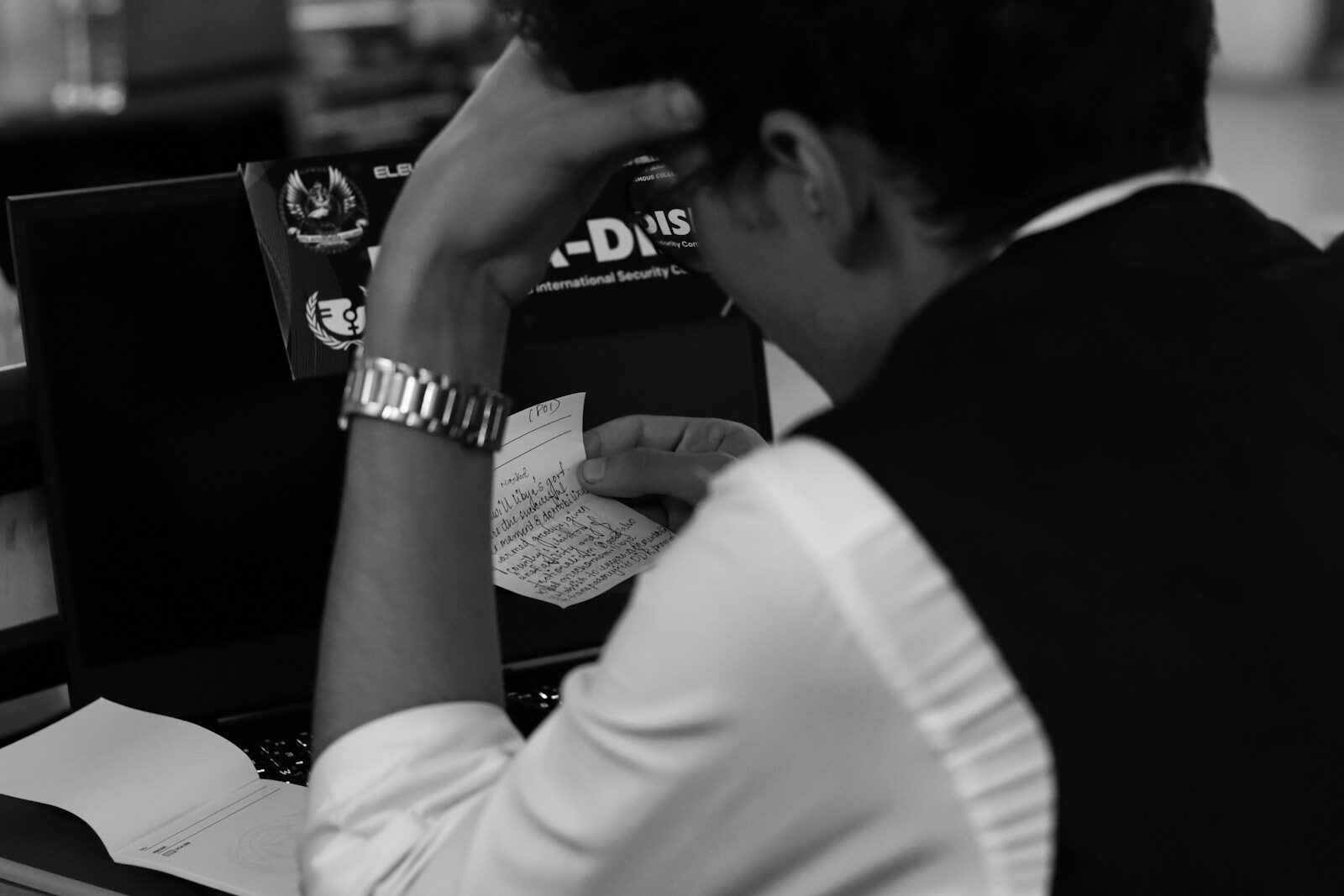 stressed student working on dissertation