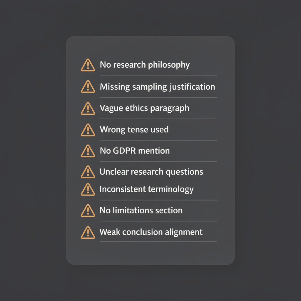 common dissertation methodology mistakes checklist students must avoid