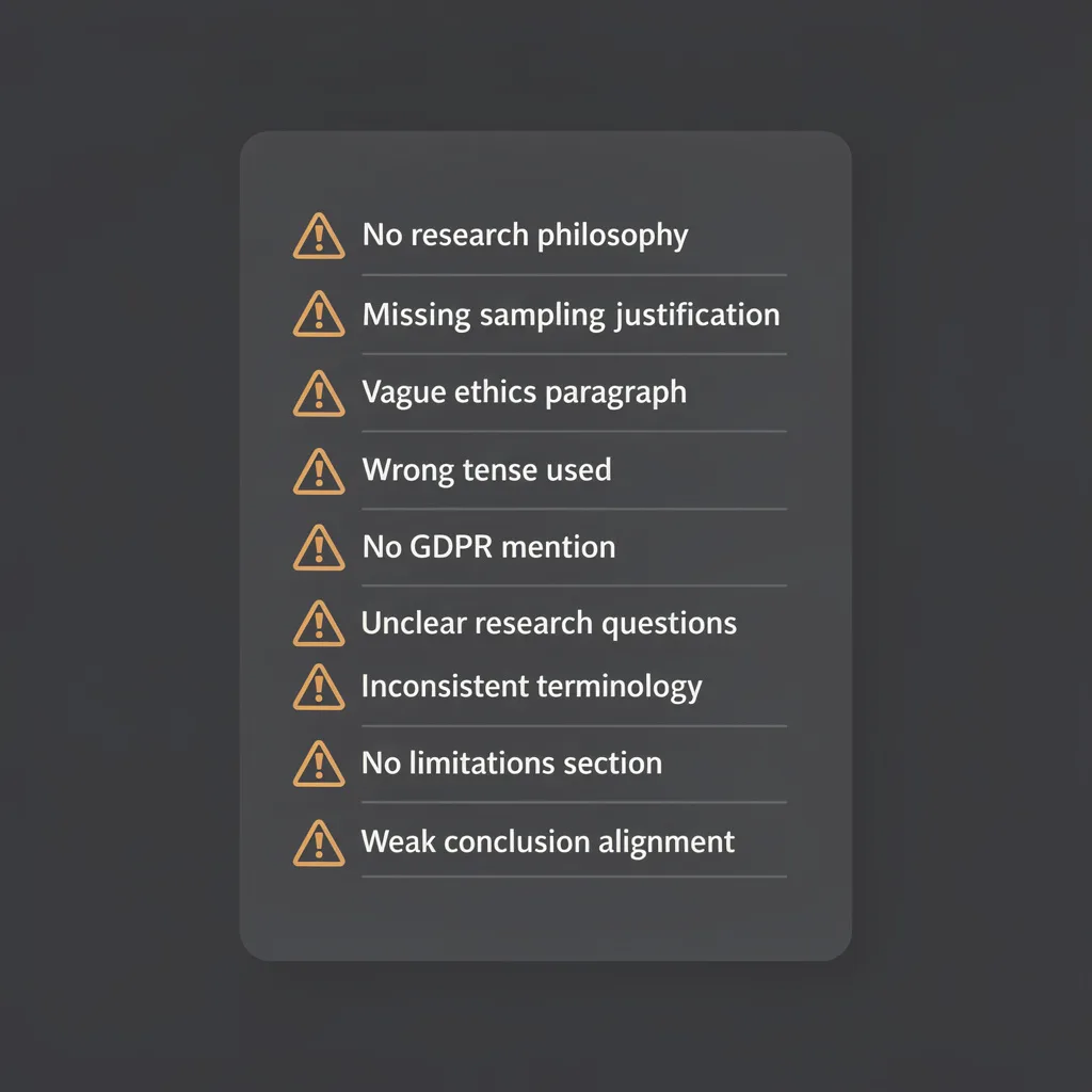 common dissertation methodology mistakes checklist students must avoid