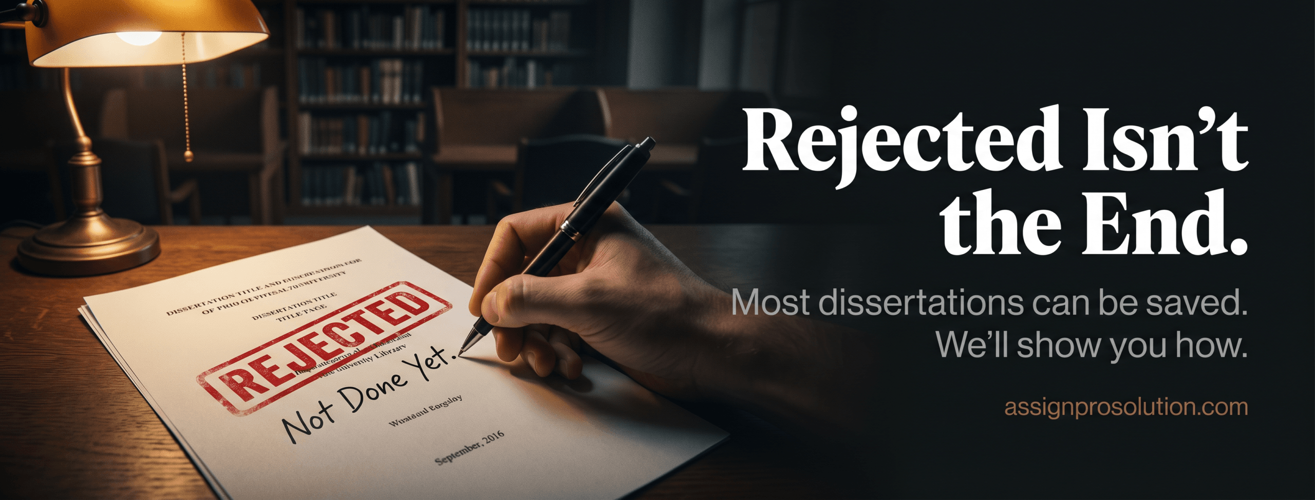 student writing over rejected dissertation stamp determined comeback