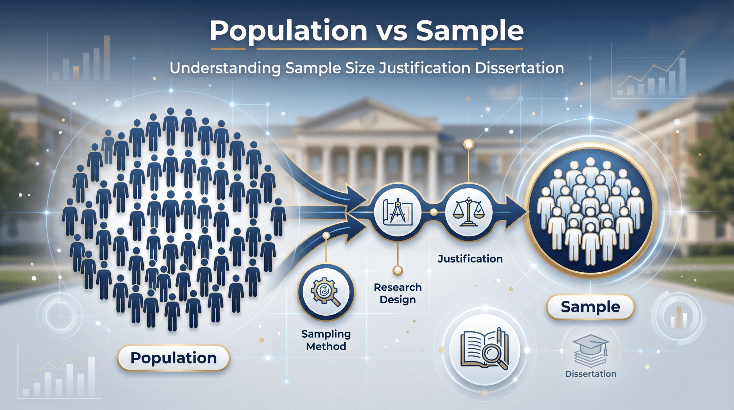 population vs sample size justification dissertation concept