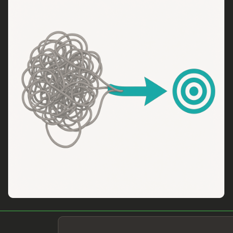 Illustration of tangled sentence structure being untangled into a clear original sentence, representing how to fix patchwriting