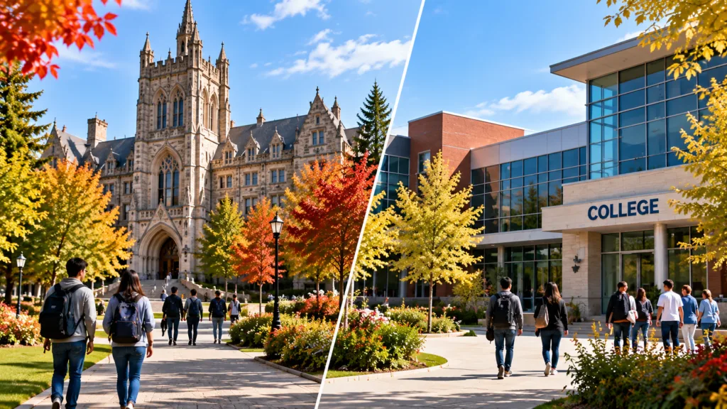University and college campuses representing Canadian academic pathways