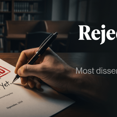 student writing over rejected dissertation stamp determined comeback