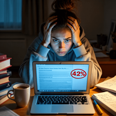 does turnitin detect ai writing — UK student checking submission on laptop